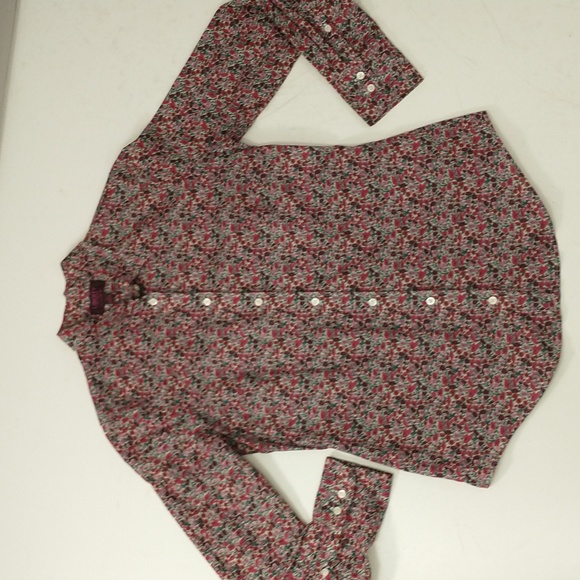 Liberty Print Blouse Cotton Floral Button Down Shirt Classic English Quality - Picture 9 of 9